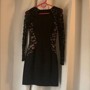 Black Lace Sequin Dress